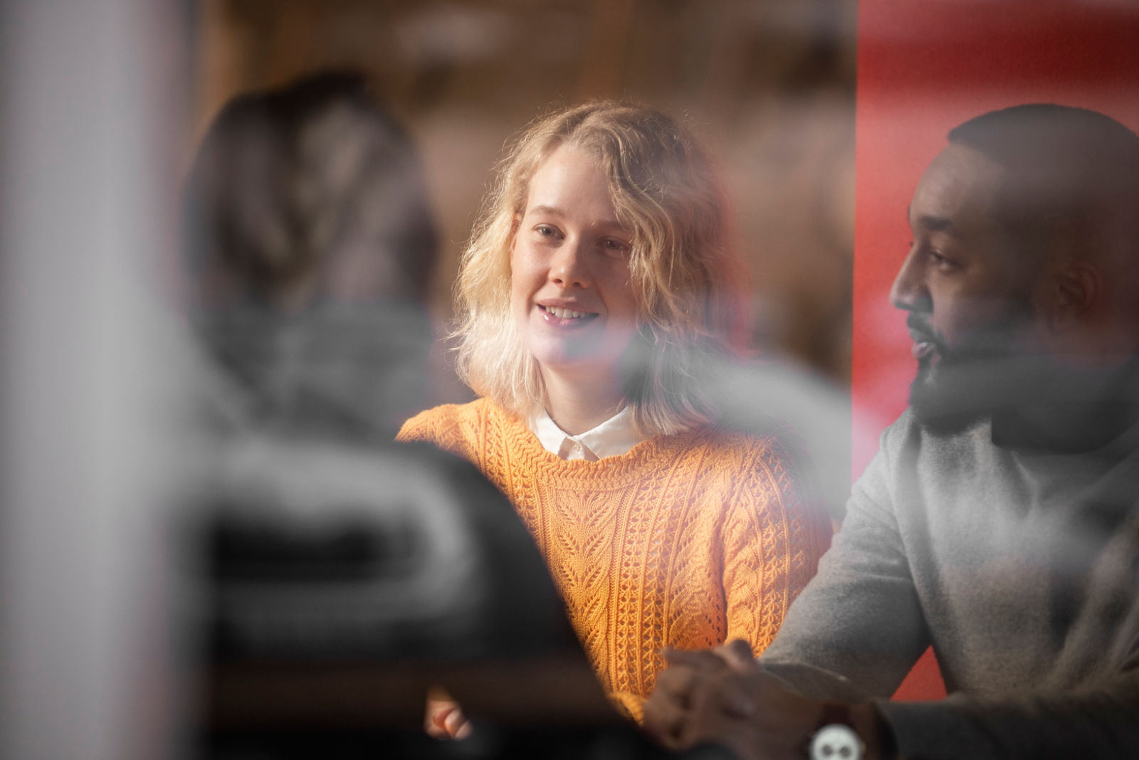 Picture of group taken behind a window in Örebro 
